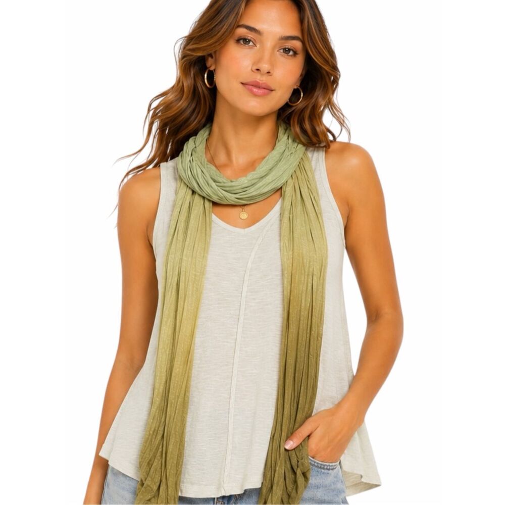 DELETTA ANTHROPOLOGIE Mint Viscose Scarf Tank Top Sleeveless Medium